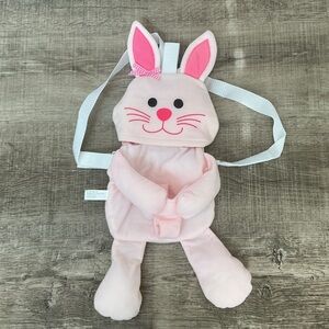 Vtg 2000 Mattel Miracle Moves Baby Doll pink bunny carrier backpack rabbit HTF